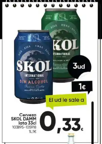 Family Cash Cerveza SKOL DAMM lata 33cl oferta