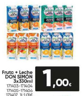 Family Cash Fruta + Leche Don Simon 3x330ml oferta