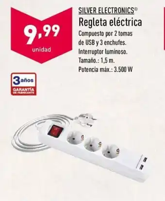 ALDI Silver Electronics Regleta eléctrica oferta