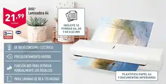 ALDI Quigg Laminadora A4 oferta