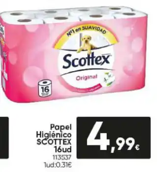 Family Cash Papel Higiénico SCOTTEX 16ud oferta