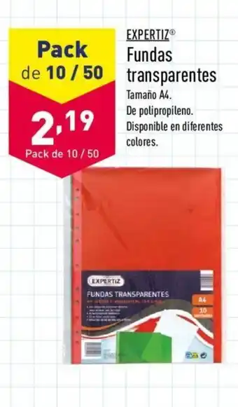 ALDI Expertiz Fundas transparentes Tamaño A4 Pack de 10 / 50 oferta