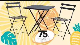 Family Cash Set mesa + 2 sillas acero VERDOOR 993055-993056 oferta