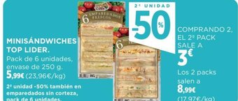Hipercor MINISÁNDWICHES TOP LIDER. oferta