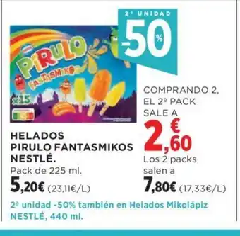 Hipercor HELADOS PIRULO FANTASMIKOS NESTLÉ. oferta