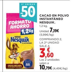 Hipercor CACAO EN POLVO INSTANTÁNEO NESQUIK. oferta
