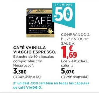Hipercor CAFÉ VAINILLA VIAGGIO ESPRESSO. oferta