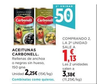 Hipercor ACEITUNAS CARBONELL. oferta