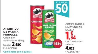 Hipercor APERITIVO DE PATATA PRINGLES. oferta