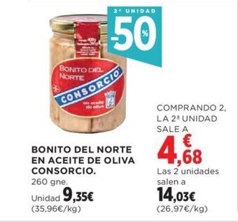 Hipercor BONITO DEL NORTE EN ACEITE DE OLIVA CONSORCIO. oferta