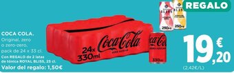 Hipercor COCA COLA. pack de 24 x 33 cl. oferta