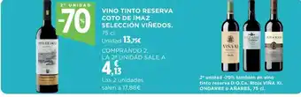 Hipercor VINO TINTO RESERVA COTO DE IMAZ SELECCIÓN VIÑEDOS. oferta
