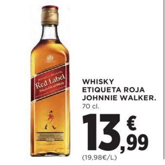 Hipercor WHISKY ETIQUETA ROJA JOHNNIE WALKER. 70 cl. oferta