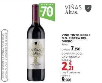 Hipercor VINO TINTO ROBLE D.O. RIBERA DEL DUERO. 75 cl oferta