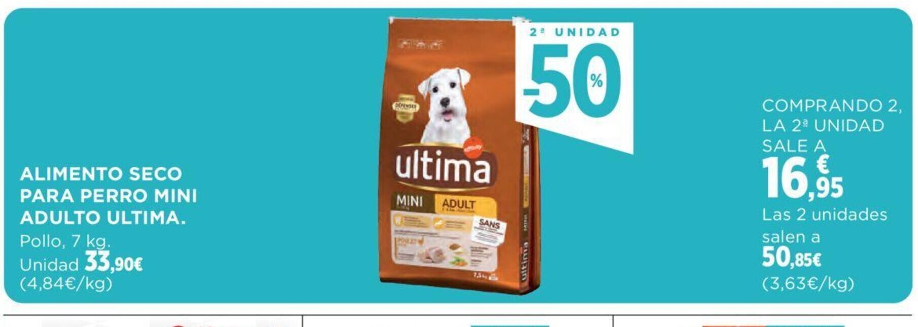 Hipercor ALIMENTO SECO PARA PERRO MINI ADULTO ULTIMA. oferta