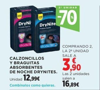 Hipercor CALZONCILLOS Y BRAGUITAS ABSORBENTES DE NOCHE DRYNITES. oferta