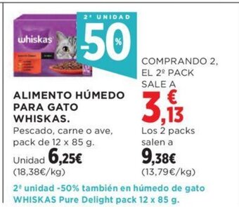 Hipercor ALIMENTO HÚMEDO PARA GATO WHISKAS. oferta
