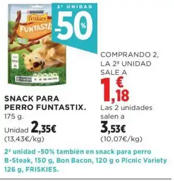 Hipercor SNACK PARA PERRO FUNTASTIX. 175 g. oferta