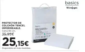 Hipercor PROTECTOR DE COLCHÓN TENCEL IMPERMEABLE. Cama 90 cm. oferta