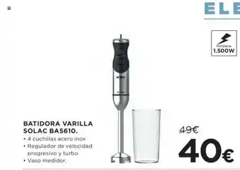 Hipercor BATIDORA VARILLA SOLAC BA5610. oferta