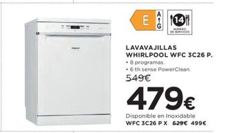 Hipercor LAVAVAJILLAS WHIRLPOOL WFC 3C26 P. oferta