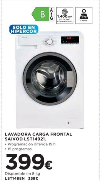 Hipercor LAVADORA CARGA FRONTAL SAIVOD LST14921. oferta