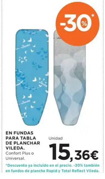 EN FUNDAS PARA TABLA DE PLANCHAR VILEDA.