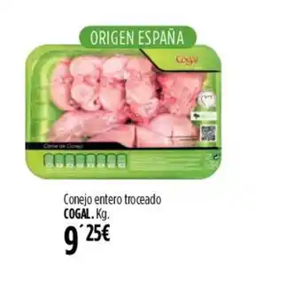 Hipercor Conejo entero troceado COGAL.Kg. oferta