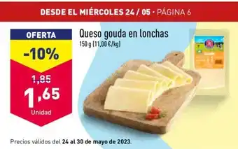 ALDI Queso gouda en lonchas 150 g oferta