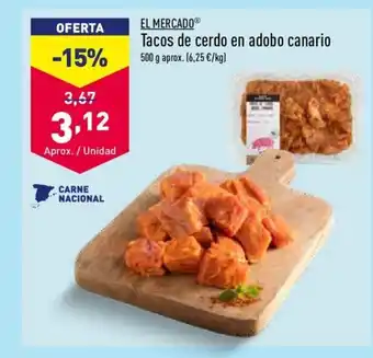 ALDI EL MERCADOⓇ Tacos de cerdo en adobo canario oferta