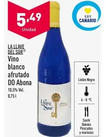 ALDI LA LLAVE DEL SURⓇ Vino blanco afrutado DO Abona oferta