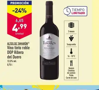 ALDI ALTOS DE TAMARÓNⓇ Vino tinto roble DOP Ribera del Duero oferta
