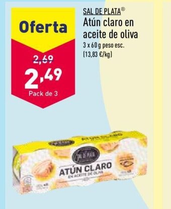 ALDI SAL DE PLATAⓇ Atún claro en aceite de oliva oferta