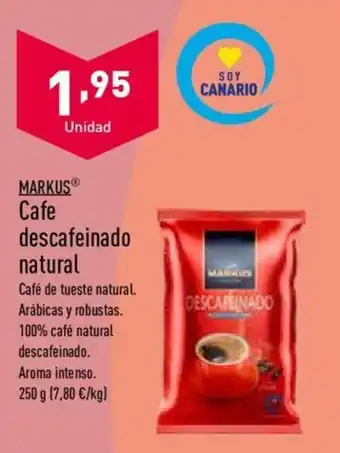 ALDI MARKUS Cafe descafeinado natural oferta