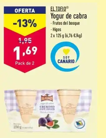 ALDI EL TOFIOⓇ Yogur de cabra oferta