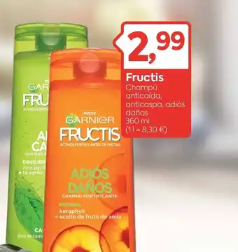 Suma Supermercados Fructis Champú anticaída, anticaspa, adiós daños oferta