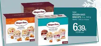 Condis Gelat HÄAGEN-DAZS MINICUPS, 4 u., 344 g ABANS: 7,49€ (23,41€/quilo) oferta