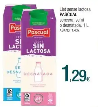 Condis Llet sense lactosa PASCUAL sencera, semi oferta