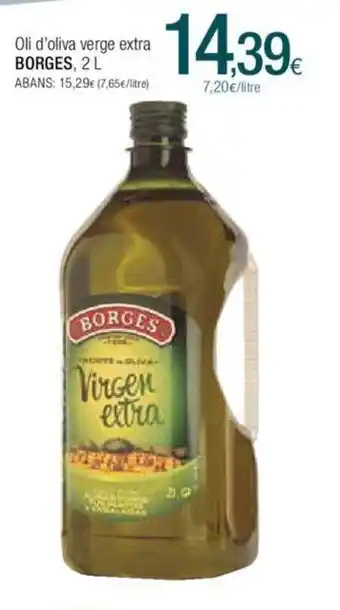 Condis Oli d'oliva verge extra BORGES, 2 L ABANS: 15,29€ (7,65€/litre) oferta