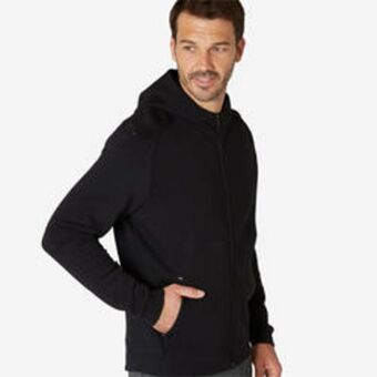 Decathlon Chaqueta fitness con cremallera y capucha hombre domyos negro oferta