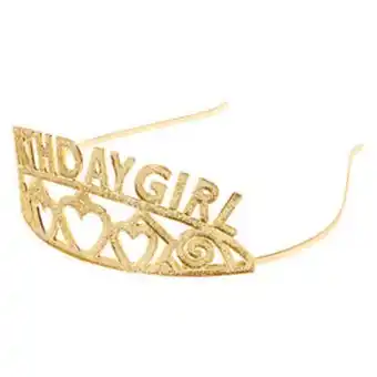 Claire's Birthday girl glitter tiara - gold oferta