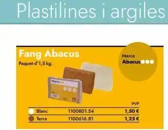 Abacus Fang abacus paquet d'1,5 kg. blanc terra 1100801.54 1100616.81 marca abacus pvp 1,50 € 1,25€ oferta