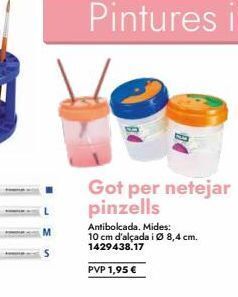 Abacus Got per netejar pinzells  antibolcada. mides:  10 cm d'alçada i ø 8,4 cm. 1429438.17  pvp 1,95 € oferta