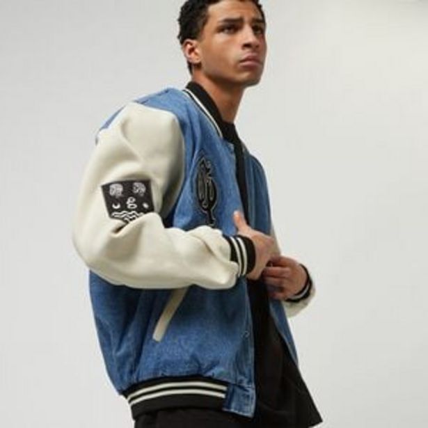 Snipes Fire route denim baseball jacket oferta