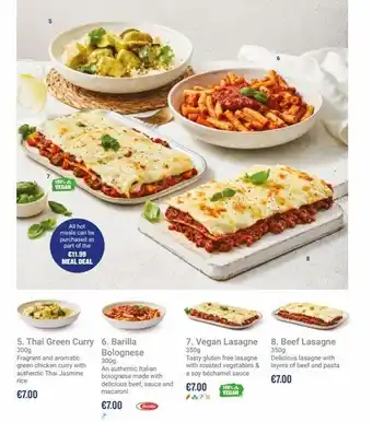 Ryanair 100%✔ vegan all hot meals can be purchased as part of the €11.99 meal deal 5. thai green curry 300g fragrant and aromatic oferta