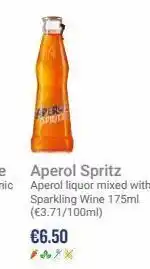 Ryanair Perce prote aperol spritz aperol liquor mixed with sparkling wine 175ml (€3.71/100ml) €6.50 oferta