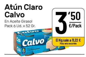 AhorraMas Atún Claro Calvo Pack 6 Ud x 52Gr oferta