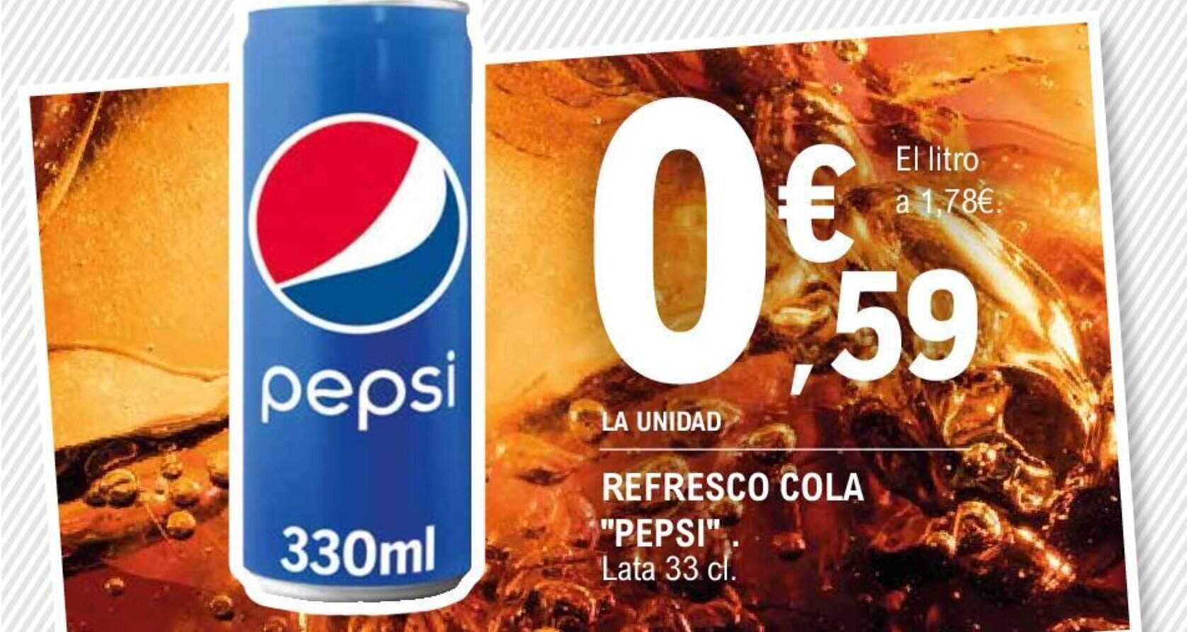E.Leclerc REFRESCO COLA "PEPSI" Lata 33 cl. oferta