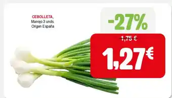 Masymas CEBOLLETA, Manojo 3 unds. Origen España oferta