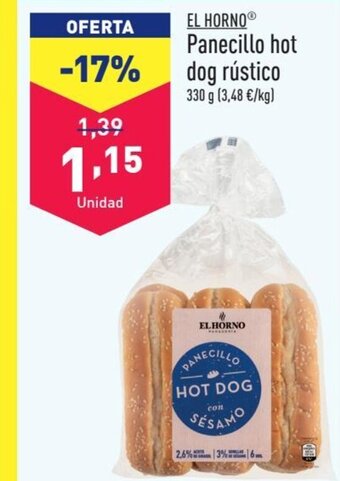 ALDI EL HORNOⓇ Panecillo hot dog rústico oferta